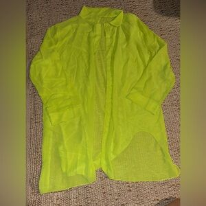 Vibrant Sheer Button-Up Shirt